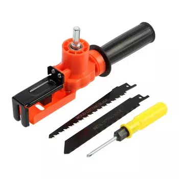 Насадка для дрели тундра, сабельная пила, угловая, полотна по дереву и металлу 2 шт.