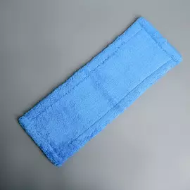 Насадка для плоской швабры доляна, 44×15 см, микрофибра, цвет голубой