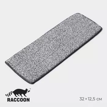 Насадка для швабры raccoon, на липучке, микрофибра, крепления с 2-х сторон, 3212 см