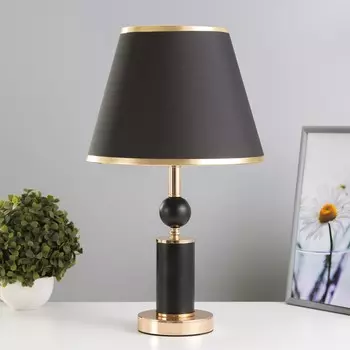 Настольная лампа агата e27 40 вт черно-золотой 252542.5 см risalux