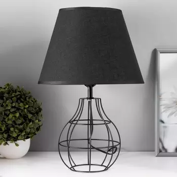 Настольная лампа басторе e27 40вт черный 28х28х42 см risalux