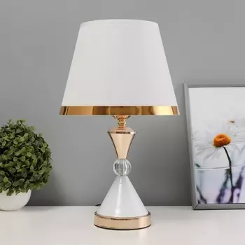 Настольная лампа селеста e27 40 вт бело-золотой 252542.5 см