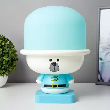 Настольная лампа собачка e14 15вт голубой 17х21х28 см risalux