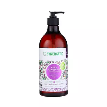 Натуральный биоразлагаемый гель для душа synergetic цветущий инжир и лотос, 750 мл