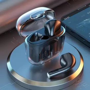 Наушники беспроводные mybit pro13, tws, вкладыши, bluetooth 5.0, 30/180 мач, черные в прозрачном кейсе