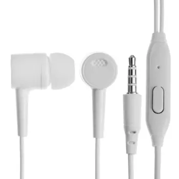 Наушники d21, проводные, вакуумные, микрофон, jack 3.5 мм, кабель 1 м, белые