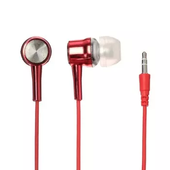 Наушники luazon ln-3, проводные, вакуумные, jack 3.5 мм, кабель 1 м, красные