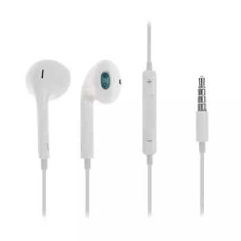 Наушники luazon w-30, проводные, вкладыши, микрофон, кабель 90 см, белые