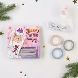 Проводные наушники и резинки для волос