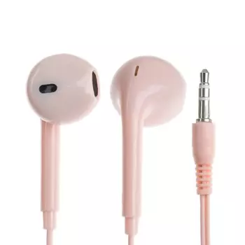 Наушники u19, проводные, вкладыши, jack 3.5 мм, кабель 1 м, розовые