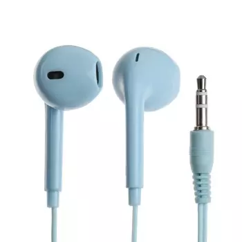 Наушники u19, проводные, вкладыши, jack 3.5 мм, кабель 1 м, синие