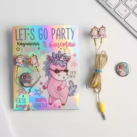 Наушники вакуумные и значок