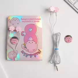 Наушники вакуумные и значок