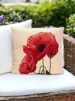 Наволочка "Крымские маки", 45х45 см