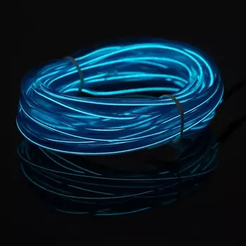 Неоновая нить cartage для подсветки салона, адаптер питания 12 в, 5 м, синий