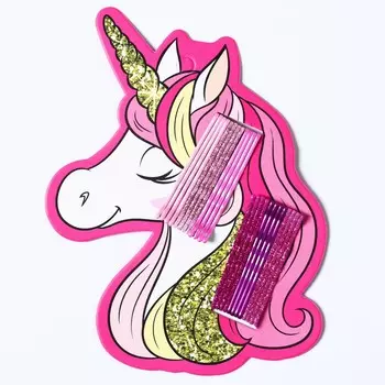 Невидимка для волос, 24 штуки, розовый, минни маус и единорог