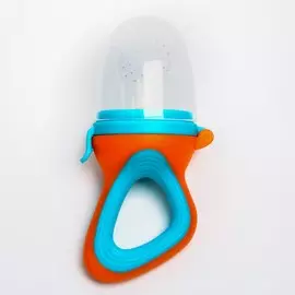 Ниблер для прикорма, с силиконовой сеточкой, цвет оранжевый/голубой