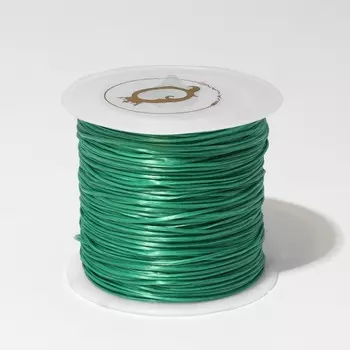 Нить силиконовая (резинка) d=0.5 мм, l=50 м (прочность 2250 денье), травянисто-зеленая