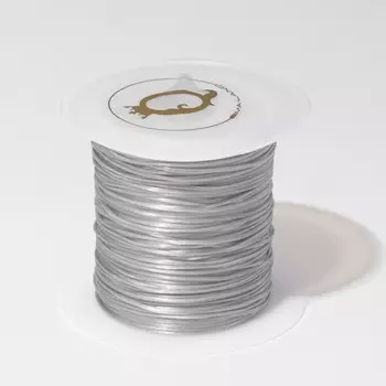 Нить силиконовая (резинка) d=1 мм, l=10 м (прочность 2250 денье), цвет серый