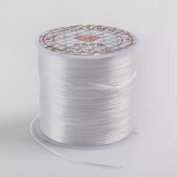 Нить силиконовая (резинка), плоская 1 мм, l=50 м, прозрачная