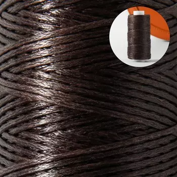 Нитки вощеные, плетеные, плоские, 150d/16, 0,8 мм, 50 ± 2 м, цвет коричневый