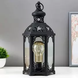 Ночник 16171/1bk led от батареек 3хааа черный 18х16х41 см