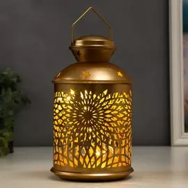 Ночник 16184/1gd led от батареек 2хааа золото 11,7х11,7х19,5 см