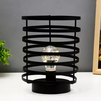 Ночник лофт 16453/1bk led от батареек 3хаа черный 15,5х15,5х20 см risalux