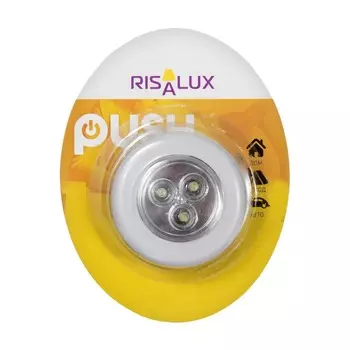 Ночник-пушлайт 3хled белый 6,5х6,5х2,3 см risalux