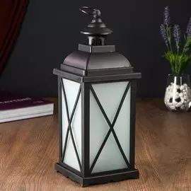 Ночник с эффектом огня 48121/1 батарейки 3хааа черный 13х13х33 см