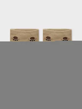 Носки детские коричневые с рисунком в виде собачки