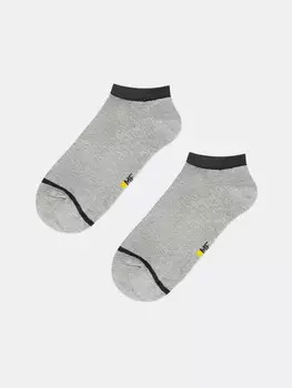 Носки детские короткие серые с рисунком в виде полоски