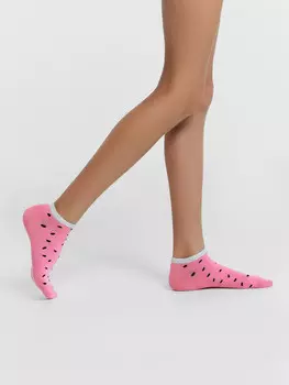 Носки детские лиловые с рисунком в виде косточек арбуза