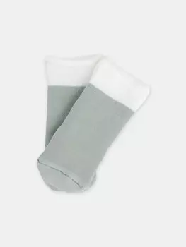 Носки детские махровые зеленые с отворотом