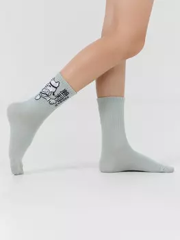 Носки детские оливковые с рисунком