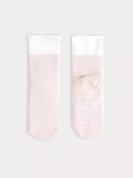 Носки детские розовые с отворотом