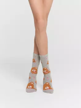 Носки детские серые с медвежатами