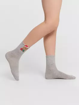 Носки детские серые с медвежонком