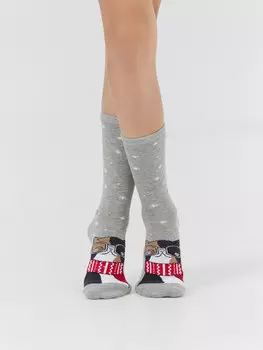 Носки детские серые с рисунком
