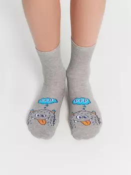 Носки детские серые с узором