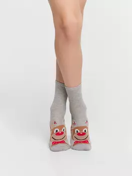 Носки детские серые с узором