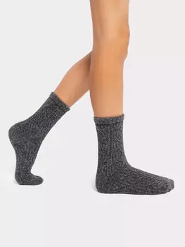 Носки детские темно-серые с ажурным рисунком