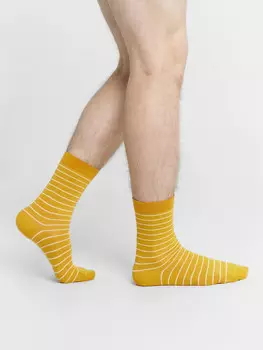 Носки детские желтые с рисунком в полоску