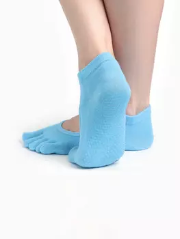 Носки для йоги sangh, р.36-39, прорезиненные, голубые