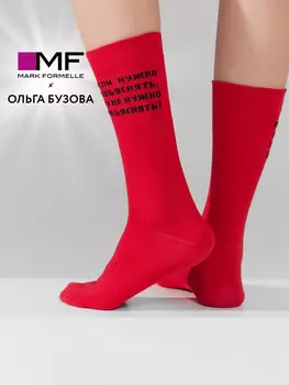 Носки mark formelle x ольга бузова красные с надписью