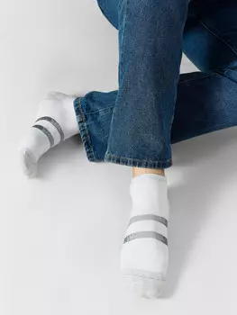 Носки мужские белые с полосками