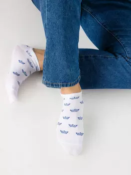 Носки мужские белые с принтом