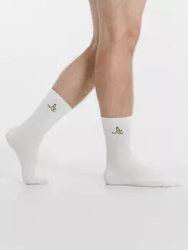 Носки мужские белые с рисунком в виде банана