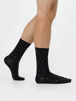 Носки мужские черные с мелким рисунком