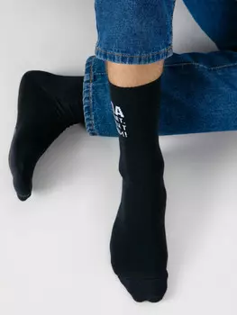 Носки мужские черные с надписью